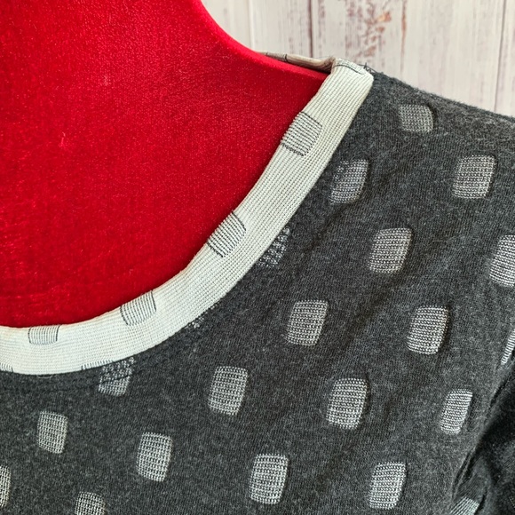 Charcoal Grey Square-Dot Knit Top  { Cotton Innovation } - Picture 2 of 8